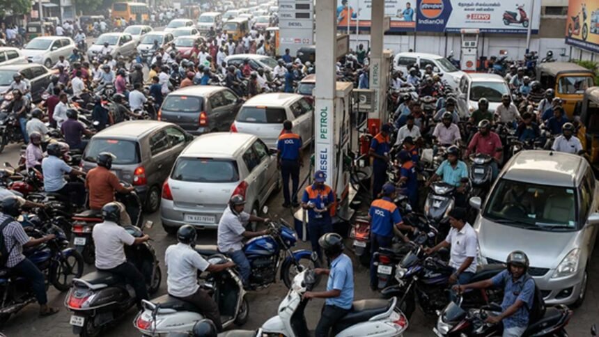 Fuel Shortage India | ఇంధన యుద్ధం.. దేశంలో పెట్రోల్​–డీజిల్​ కొరత.. బంకుల్లో వాహనదారుల బారులు!