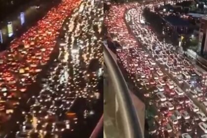 Hyderabad Rain Traffic | ఓ వైపు వర్షం.. మరోవైపు ట్రాఫిక్​... హైదరాబాద్​లో వాహనదారుల ఇక్కట్లు!
