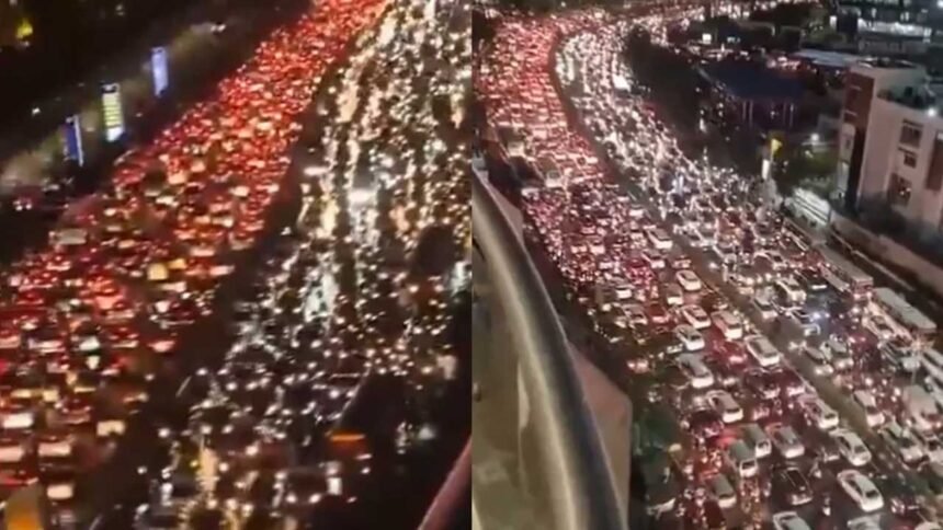 Hyderabad Rain Traffic | ఓ వైపు వర్షం.. మరోవైపు ట్రాఫిక్... హైదరాబాద్లో వాహనదారుల ఇక్కట్లు! 1 Hyderabad Rain Traffic | ఓ వైపు వర్షం.. మరోవైపు ట్రాఫిక్... హైదరాబాద్లో వాహనదారుల ఇక్కట్లు!