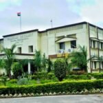 Telangana University building with greenery surrounding